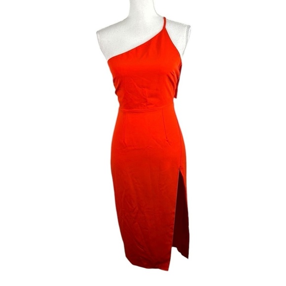 Lovers + Friends Orange One Shoulder Strap Front Slit Mini Dress Size XS - Picture 1 of 7